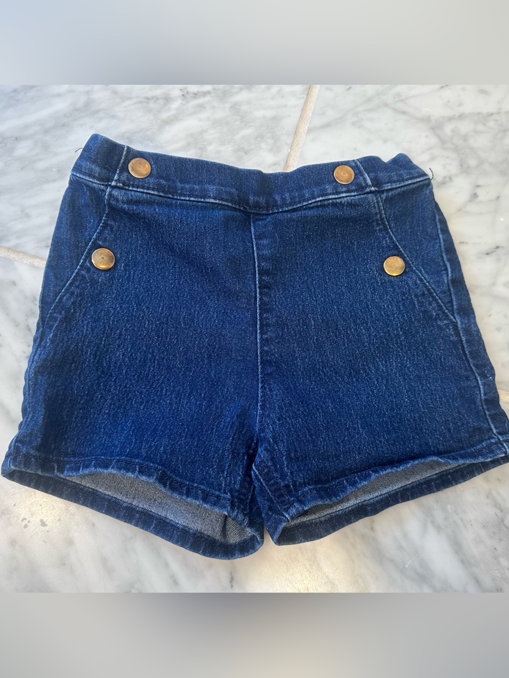 H&M Dark Blue Denim Button Detail Kids Shorts